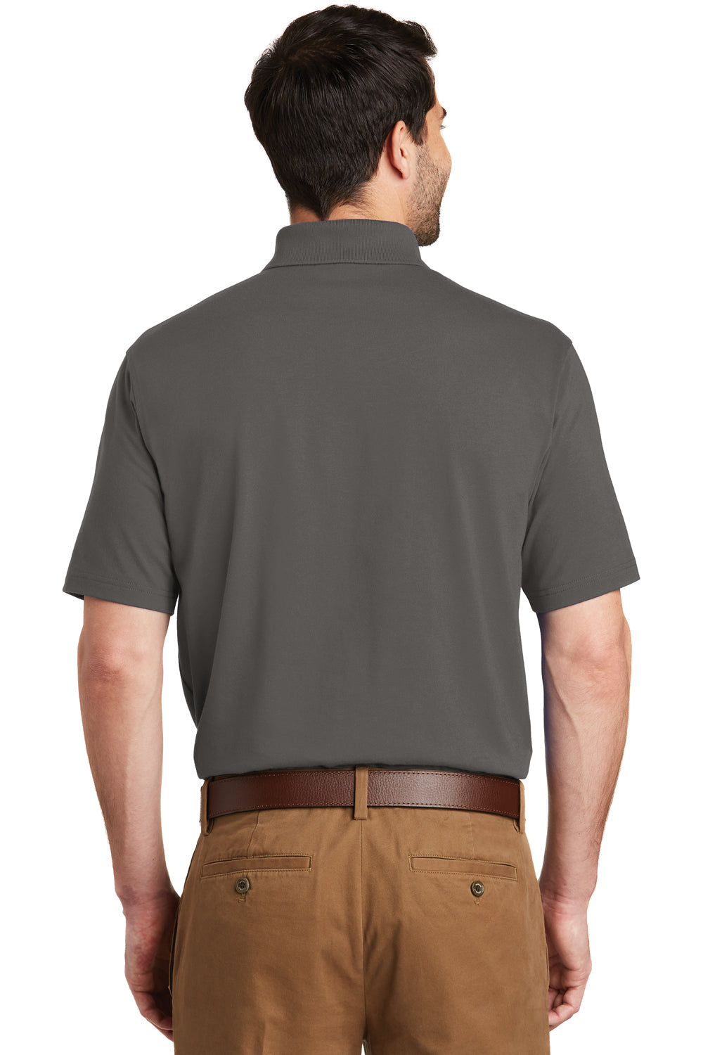 Port Authority K164 Mens SuperPro Moisture Wicking Short Sleeve Polo Shirt Sterling Grey Back