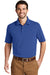 Port Authority K164 Mens SuperPro Moisture Wicking Short Sleeve Polo Shirt Blue Front