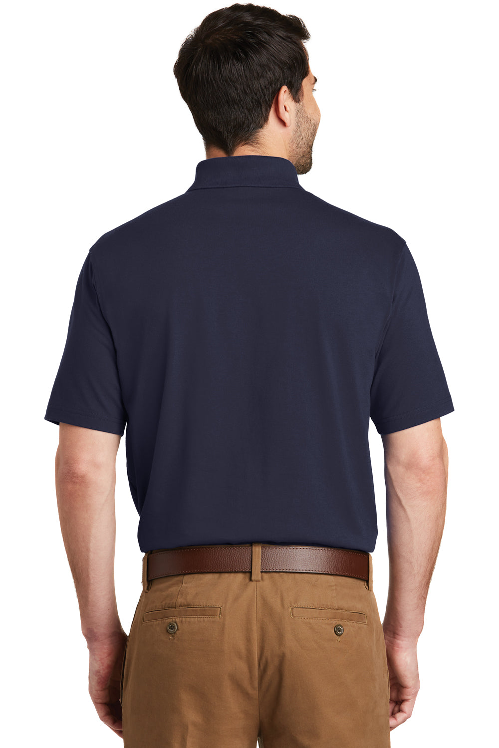 Port Authority K164 Mens SuperPro Moisture Wicking Short Sleeve Polo Shirt Navy Blue Back