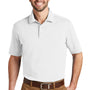 Port Authority Mens SuperPro Moisture Wicking Short Sleeve Polo Shirt - White - Closeout