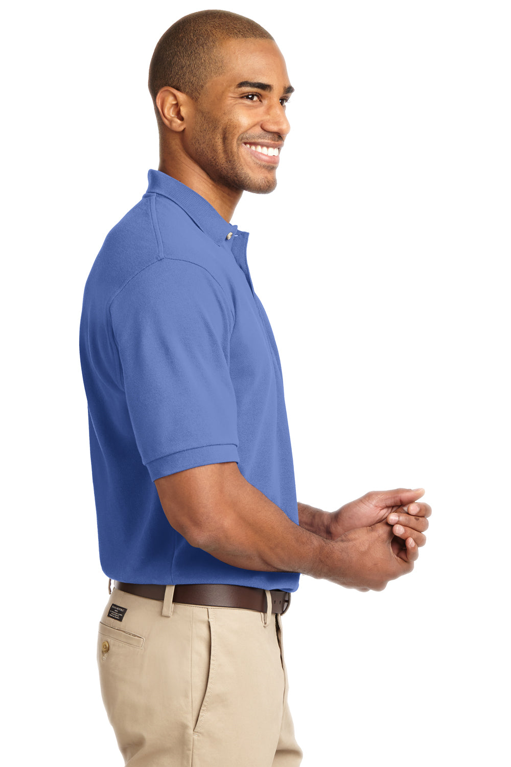 Port Authority K420 Mens Short Sleeve Polo Shirt Blueberry Side
