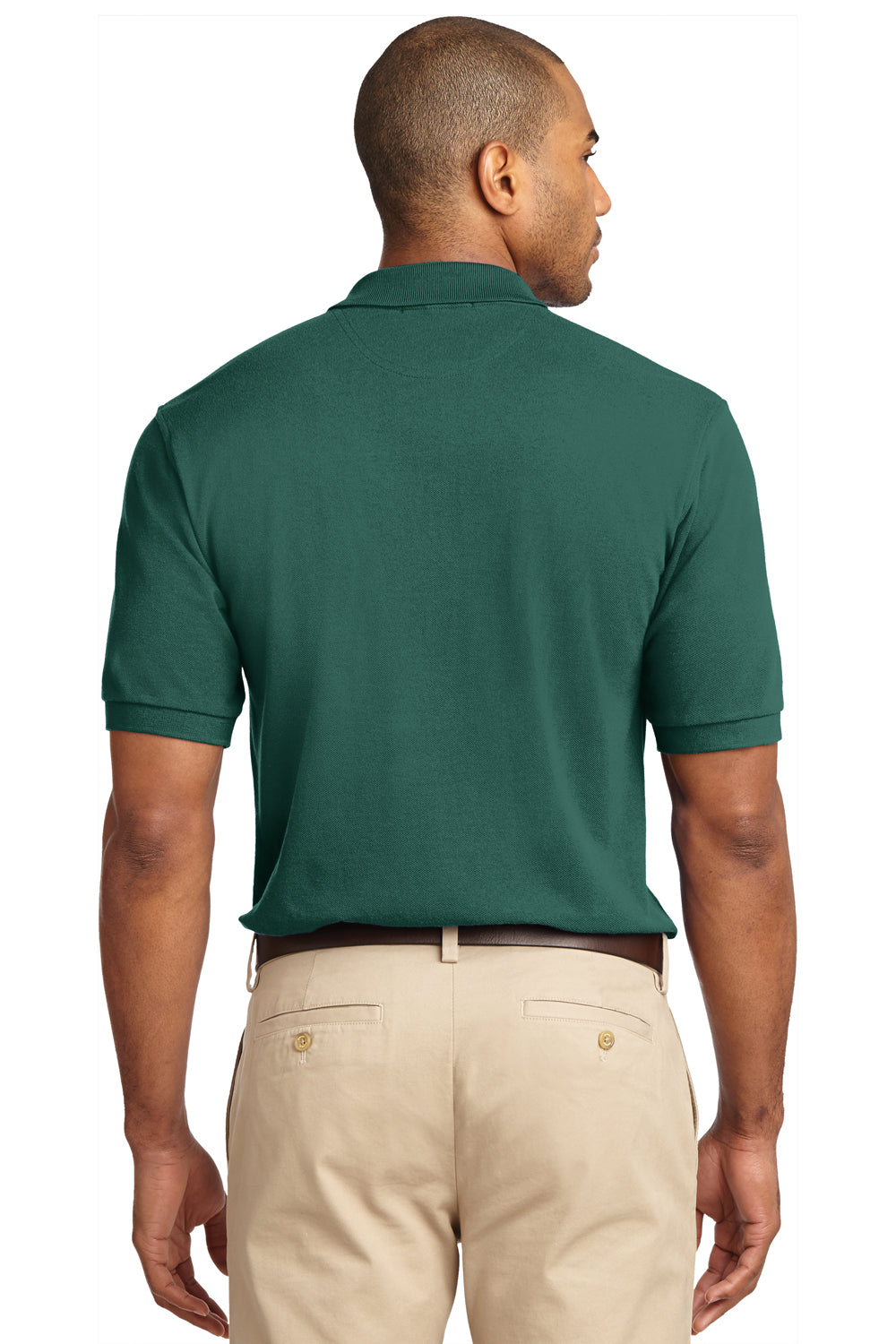 Port Authority K420 Mens Short Sleeve Polo Shirt Forest Green Back