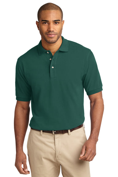 Port Authority K420 Mens Short Sleeve Polo Shirt Forest Green Front