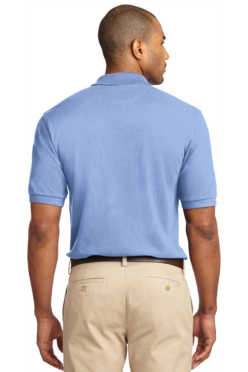 Port Authority K420 Mens Short Sleeve Polo Shirt Light Blue Back