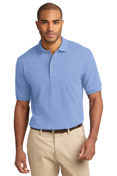 Port Authority K420 Mens Short Sleeve Polo Shirt Light Blue Front