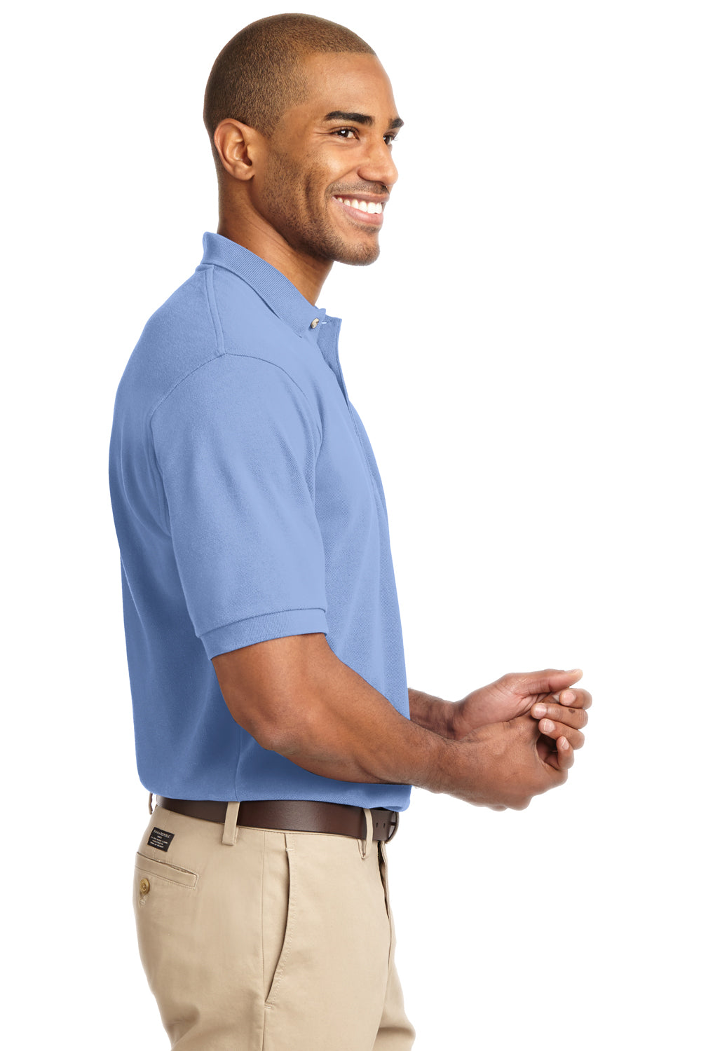 Port Authority K420 Mens Short Sleeve Polo Shirt Light Blue Side
