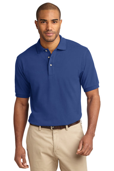 Port Authority K420 Mens Short Sleeve Polo Shirt Royal Blue Front