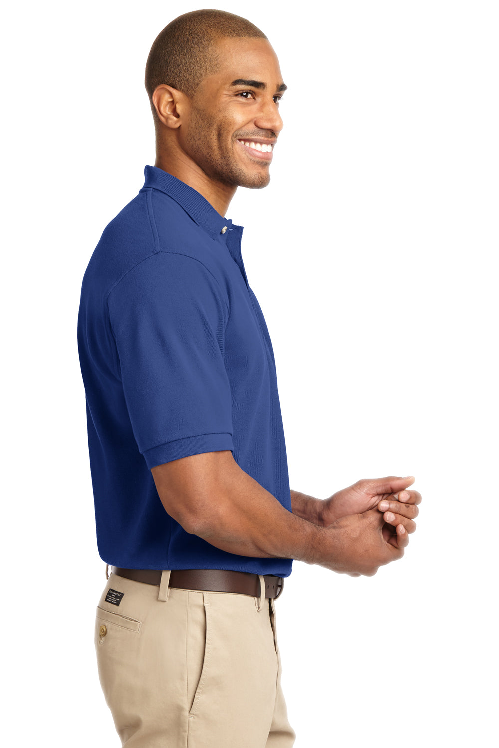 Port Authority K420 Mens Short Sleeve Polo Shirt Royal Blue Side