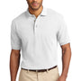 Port Authority Mens Shrink Resistant Short Sleeve Polo Shirt - White