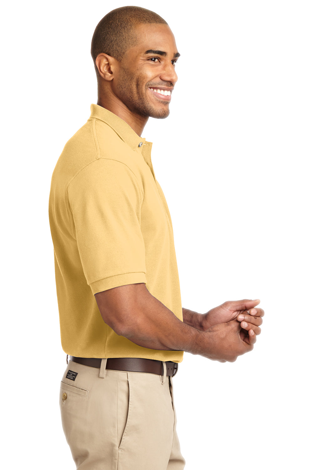 Port Authority K420 Mens Short Sleeve Polo Shirt Yellow Side