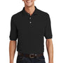 Port Authority Mens Shrink Resistant Short Sleeve Polo Shirt w/ Pocket - Black