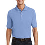 Port Authority Mens Shrink Resistant Short Sleeve Polo Shirt w/ Pocket - Light Blue - Closeout