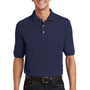 Port Authority Mens Shrink Resistant Short Sleeve Polo Shirt w/ Pocket - Navy Blue