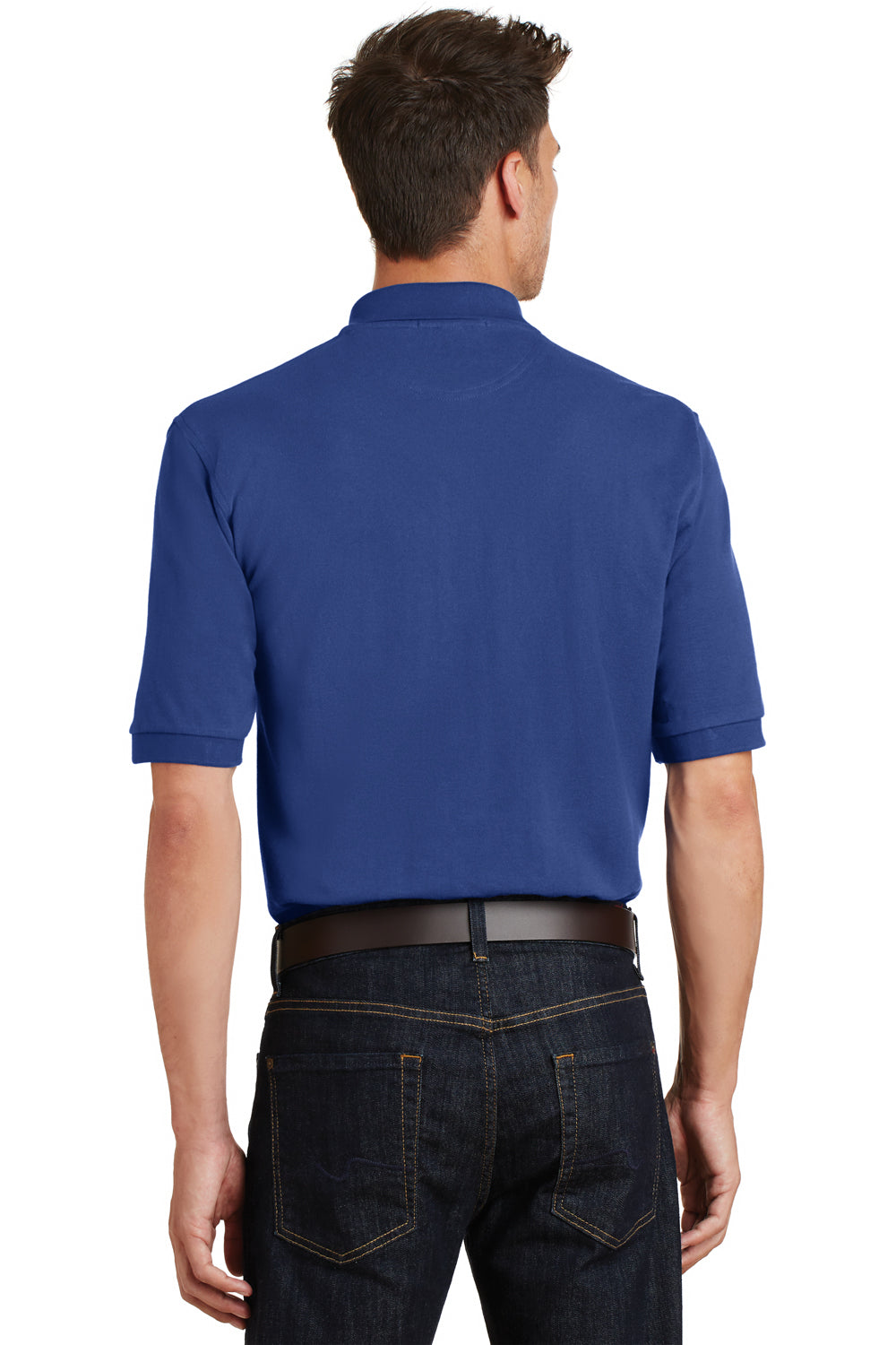 Port Authority K420P Mens Short Sleeve Polo Shirt w/ Pocket Royal Blue Back