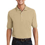 Port Authority Mens Shrink Resistant Short Sleeve Polo Shirt w/ Pocket - Stone - Closeout