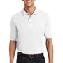 Port Authority Mens Shrink Resistant Short Sleeve Polo Shirt w/ Pocket - White