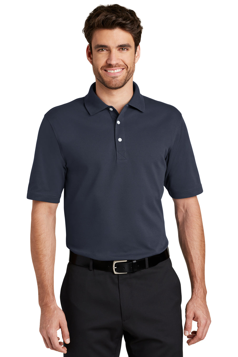 Port Authority K455 Mens Rapid Dry Moisture Wicking Short Sleeve Polo Shirt Navy Blue Front