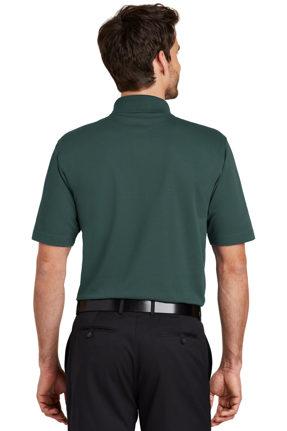 Port Authority K455 Mens Rapid Dry Moisture Wicking Short Sleeve Polo Shirt Dark Green Back