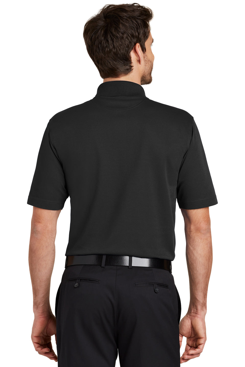 Port Authority K455 Mens Rapid Dry Moisture Wicking Short Sleeve Polo Shirt Black Back