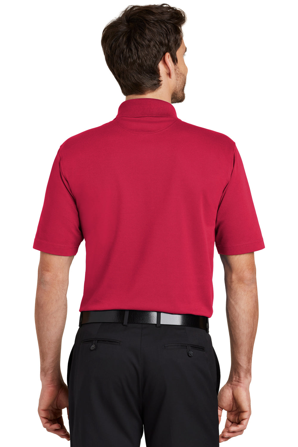 Port Authority K455 Mens Rapid Dry Moisture Wicking Short Sleeve Polo Shirt Red Back