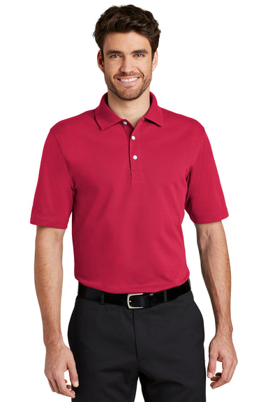 Port Authority K455 Mens Rapid Dry Moisture Wicking Short Sleeve Polo Shirt Red Front
