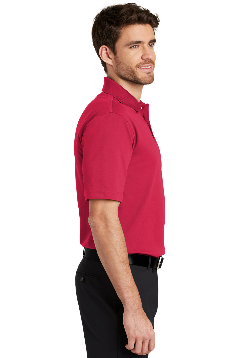 Port Authority K455 Mens Rapid Dry Moisture Wicking Short Sleeve Polo Shirt Red Side