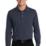 Port Authority Mens Rapid Dry Moisture Wicking Long Sleeve Polo Shirt - Classic Navy Blue