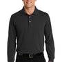 Port Authority Mens Rapid Dry Moisture Wicking Long Sleeve Polo Shirt - Black