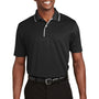 Sport-Tek Mens Dri-Mesh Moisture Wicking Short Sleeve Polo Shirt - Black/White