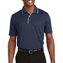 Sport-Tek Mens Dri-Mesh Moisture Wicking Short Sleeve Polo Shirt - Navy Blue/White