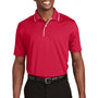 Sport-Tek Mens Dri-Mesh Moisture Wicking Short Sleeve Polo Shirt - Red/White