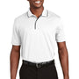 Sport-Tek Mens Dri-Mesh Moisture Wicking Short Sleeve Polo Shirt - White/Black - Closeout