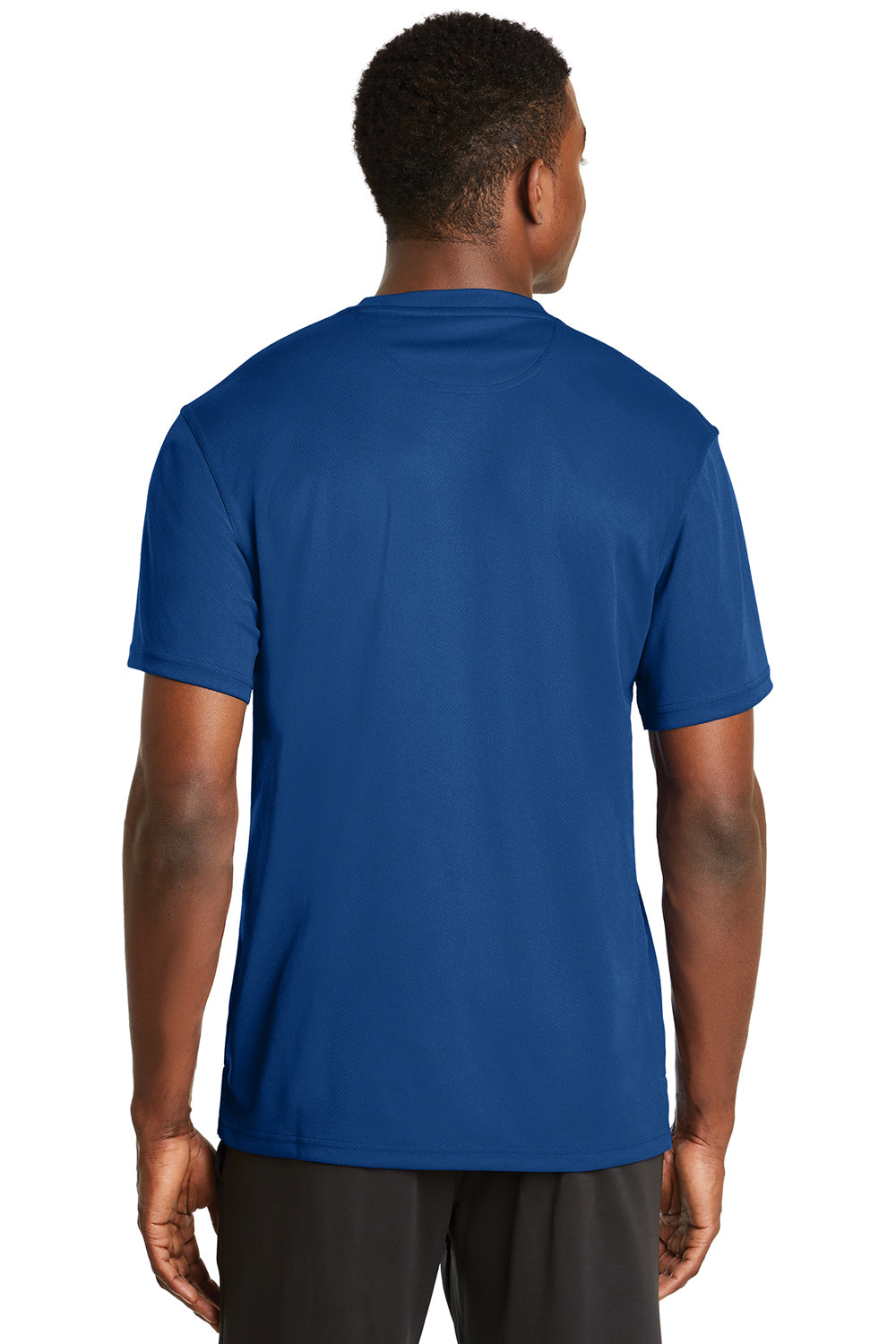 Sport-Tek K468 Mens Dri-Mesh Moisture Wicking Short Sleeve Crewneck T-Shirt Royal Blue Back