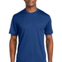 Sport-Tek Mens Dri-Mesh Moisture Wicking Short Sleeve Crewneck T-Shirt - Royal Blue - Closeout
