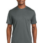 Sport-Tek Mens Dri-Mesh Moisture Wicking Short Sleeve Crewneck T-Shirt - Steel Grey - Closeout