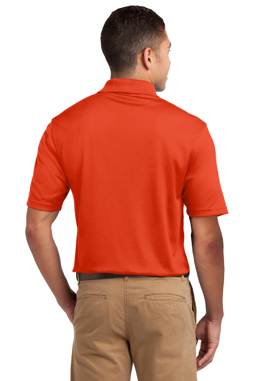 Sport-Tek K469 Mens Dri-Mesh Moisture Wicking Short Sleeve Polo Shirt Orange Back