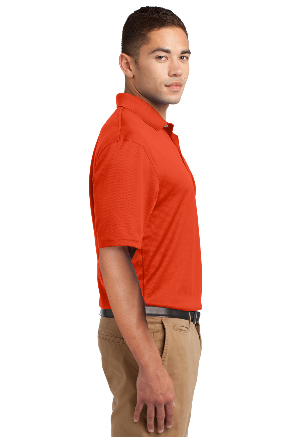 Sport-Tek K469 Mens Dri-Mesh Moisture Wicking Short Sleeve Polo Shirt Orange Side