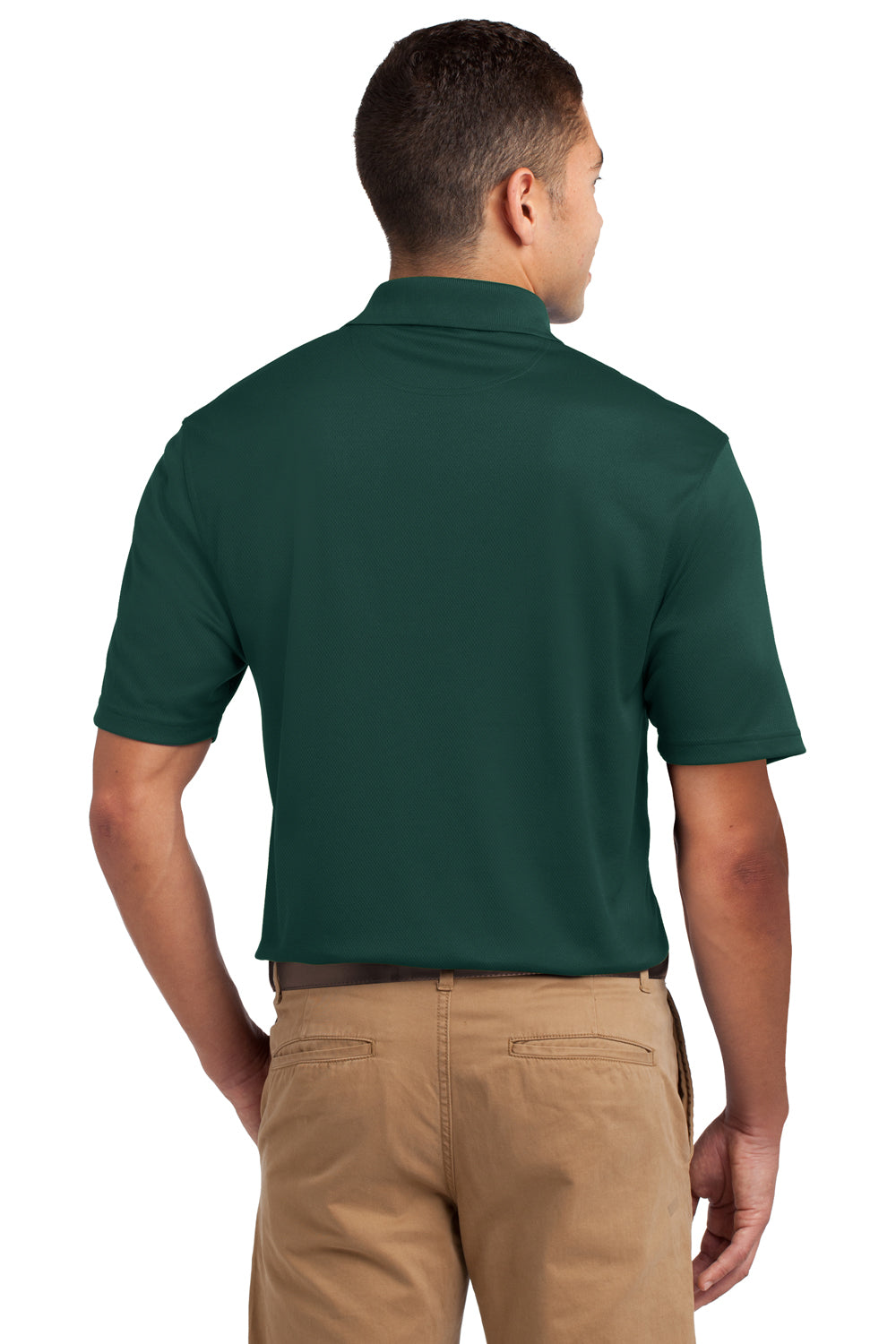 Sport-Tek K469 Mens Dri-Mesh Moisture Wicking Short Sleeve Polo Shirt Dark Green Back