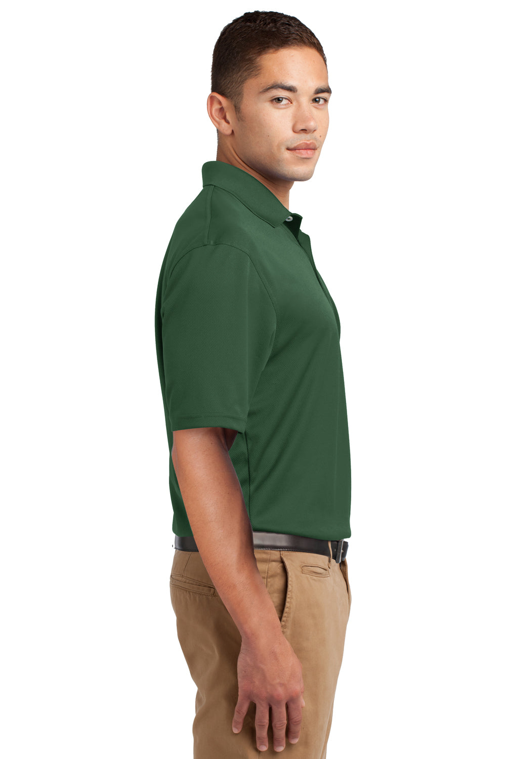 Sport-Tek K469 Mens Dri-Mesh Moisture Wicking Short Sleeve Polo Shirt Forest Green Side