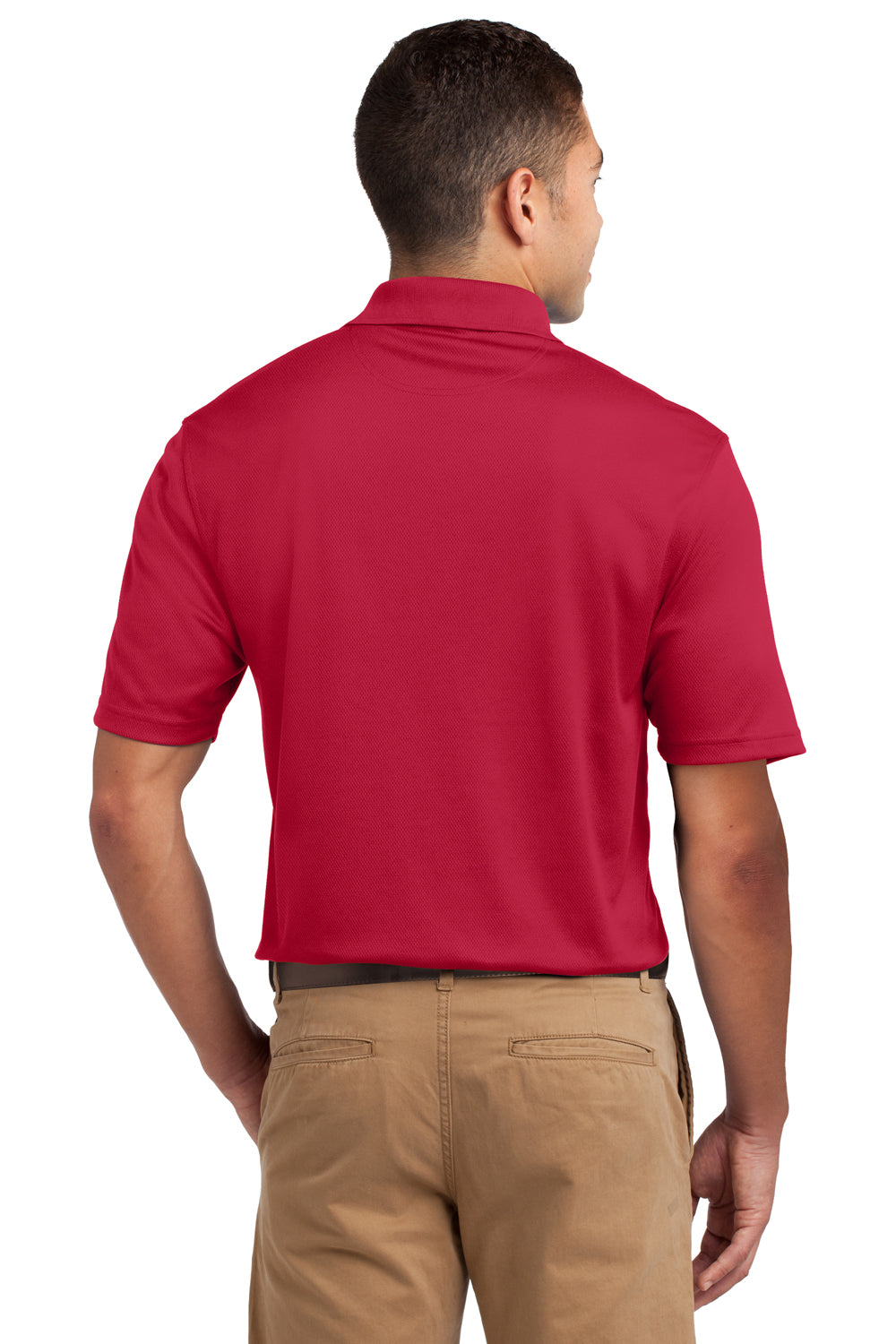 Sport-Tek K469 Mens Dri-Mesh Moisture Wicking Short Sleeve Polo Shirt Red Back