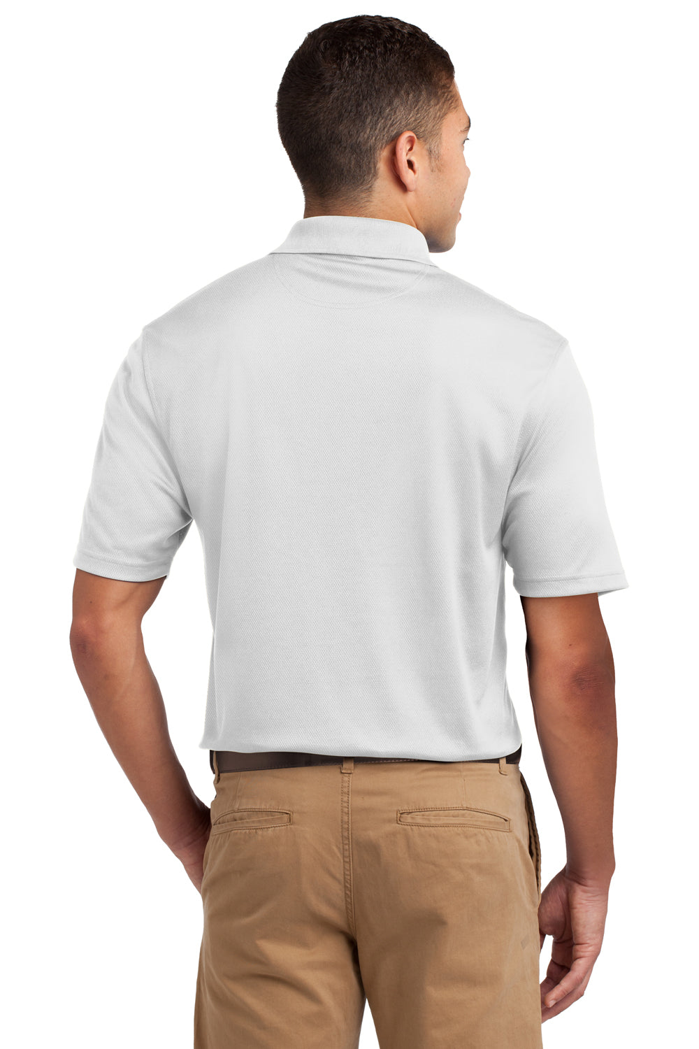 Sport-Tek K469 Mens Dri-Mesh Moisture Wicking Short Sleeve Polo Shirt White Back