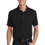 Port Authority Mens Moisture Wicking Short Sleeve Polo Shirt - Black - Closeout