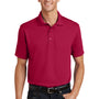 Port Authority Mens Moisture Wicking Short Sleeve Polo Shirt - Red - Closeout