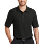 Port Authority Mens Silk Touch Wrinkle Resistant Short Sleeve Polo Shirt - Black