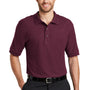 Port Authority Mens Silk Touch Wrinkle Resistant Short Sleeve Polo Shirt - Burgundy
