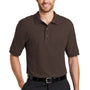 Port Authority Mens Silk Touch Wrinkle Resistant Short Sleeve Polo Shirt - Coffee Bean Brown