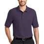 Port Authority Mens Silk Touch Wrinkle Resistant Short Sleeve Polo Shirt - Eggplant Purple - Closeout