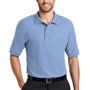 Port Authority Mens Silk Touch Wrinkle Resistant Short Sleeve Polo Shirt - Light Blue