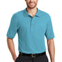 Port Authority Mens Silk Touch Wrinkle Resistant Short Sleeve Polo Shirt - Maui Blue