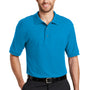 Port Authority Mens Silk Touch Wrinkle Resistant Short Sleeve Polo Shirt - Turquoise Blue